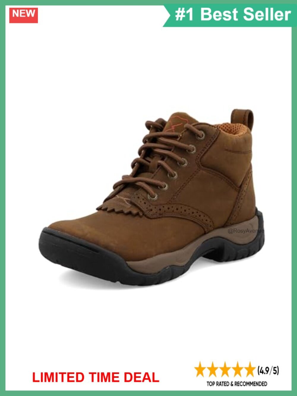 Twisted X Women's All Around Work Boot Leather Round Toe Ankle